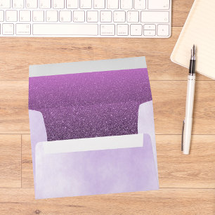 Lavender violet purple glitter envelopes