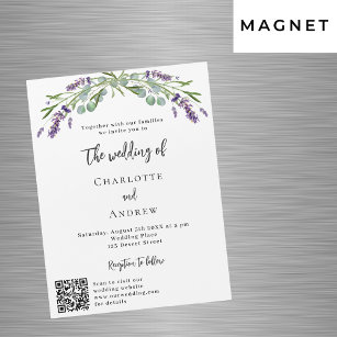 Lavender violet QR code details luxury wedding Magnetic Invitation