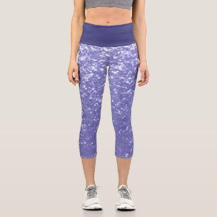 Lavender violet sparkles glitter bling capri leggings