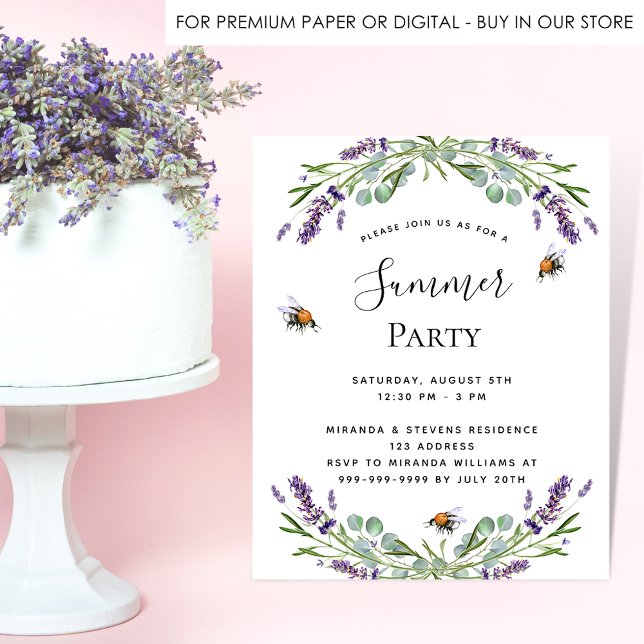 Lavender violet summer party budget invitation (Creator Uploaded)