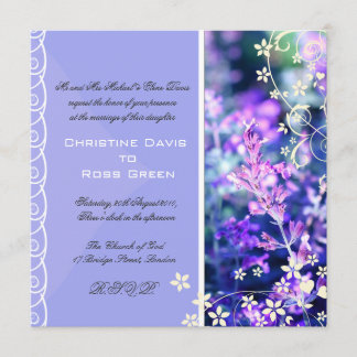 Lavender violet wedding invitation