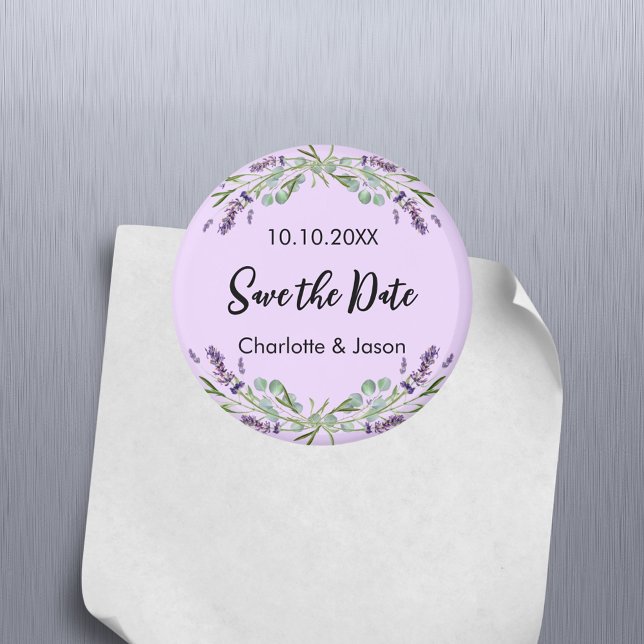 Lavender violet wedding Save the Date magnet (Creator Uploaded)