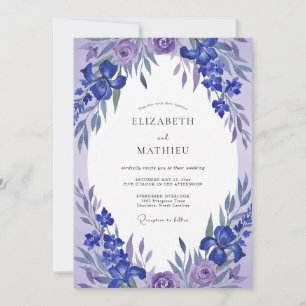 Lavender Violet Wreath Wedding Invitation