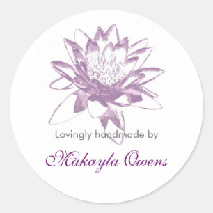 Lavender Water Lily Labels for Handmade Items