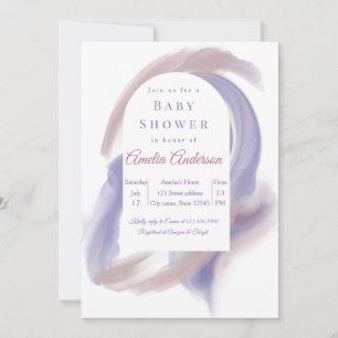 Lavender Watercolor Arch Baby Shower Invitation
