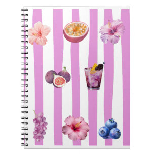 Lavender Watercolor Botanical Pattern Notebook