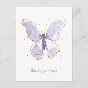 Lavender Watercolor Butterfly Postcard