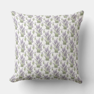 Lavender Watercolor ClipArt, Flora Pattern  Cushion