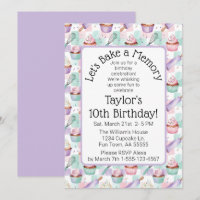 Lavender Watercolor Cupcake Baking Birthday Party