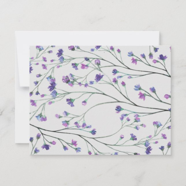 Lavender Watercolor Custom Personal Stationery Card (Front)