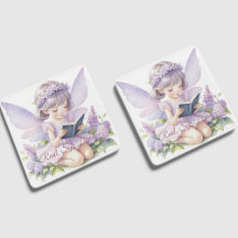 Lavender Watercolor Fairy Reading Book