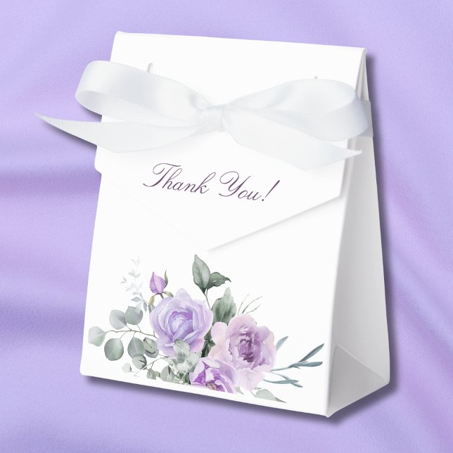 Lavender Watercolor Floral Baby Shower Favour Box (Creator Uploaded)