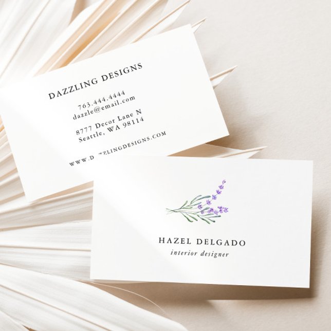 Lavender Watercolor Floral Business Card (Creator Uploaded)