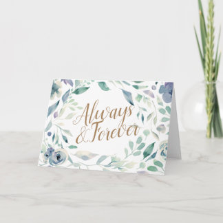Lavender Watercolor Floral Wedding Congratulations Card