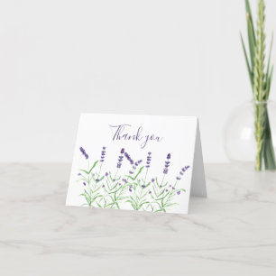 Lavender Watercolor Floral Wedding Thank you Card
