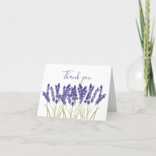 Lavender Watercolor Floral Wedding Thank you Card