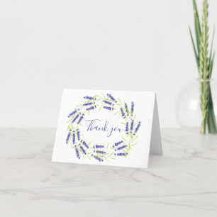 Lavender Watercolor Floral Wedding Thank you  Card