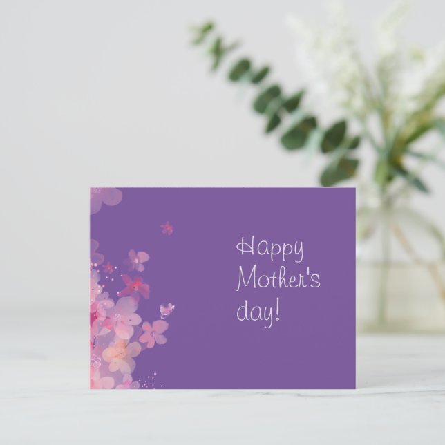 Lavender watercolor flower mothers wish Postcard (Standing Front)