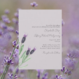 Lavender Watercolor Foliage Modern Wedding Invitation