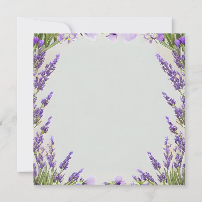 Lavender Watercolor Frame Pale Olive Background (Front)