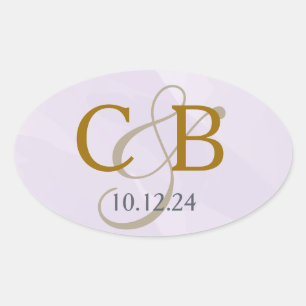 Lavender Watercolor Monogram Label