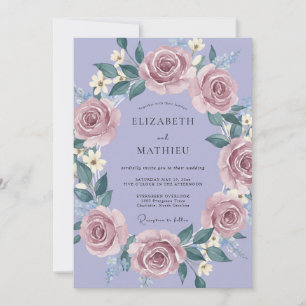 Lavender Watercolor Romantic Wedding Invitation