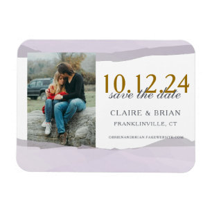 Lavender Watercolor Save the Date Magnet
