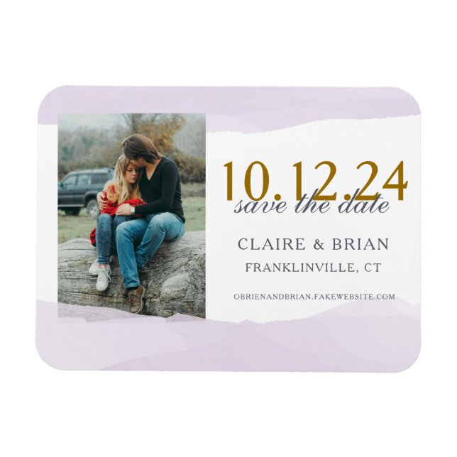 Lavender Watercolor Save the Date Magnet (Horizontal)