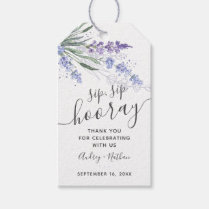 Lavender Watercolor Sip Sip Hooray Favour Gift Tags