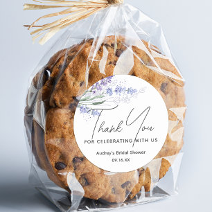 Lavender Watercolor Thank You Favour Classic Round Sticker