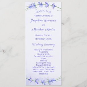 Lavender Watercolor Wedding Ceremony Programs Programme