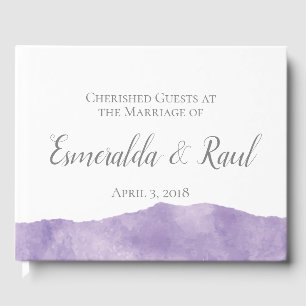 Lavender Watercolor Wedding Guestbook