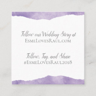 Lavender Watercolor Wedding Info Card