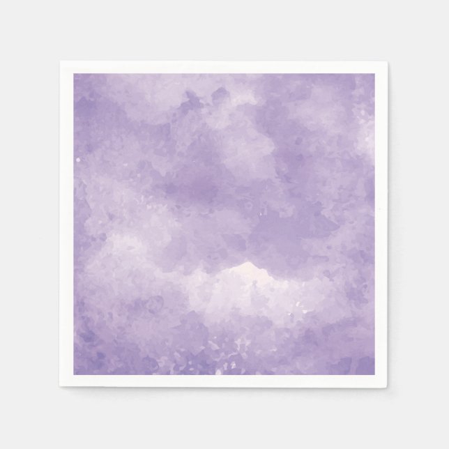 Lavender Watercolor Wedding Table Napkins (Front)