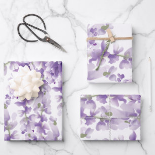 Lavender Watercolor Wedding Wrapping Paper Sheet