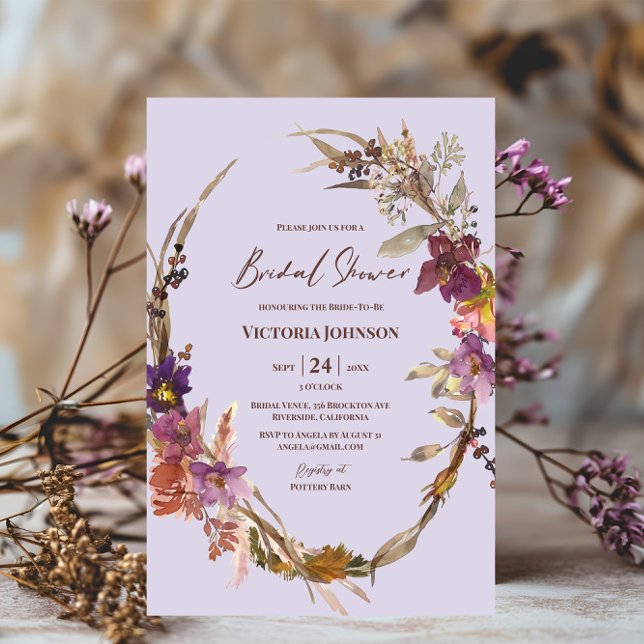 Lavender Watercolor Wildflower Invitation (Creator Uploaded)