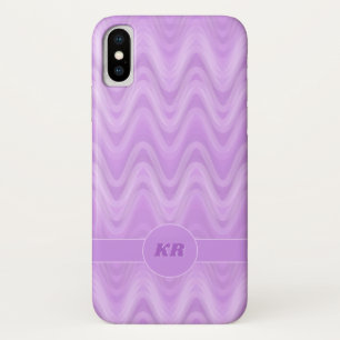 Lavender wave geometric pattern, monogram intials Case-Mate iPhone case
