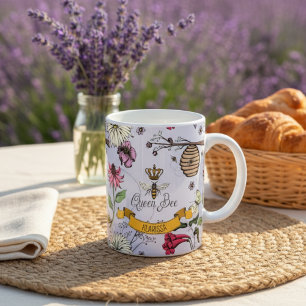  Lavender We Love You Kids Photo & Name Queen Bee Coffee Mug