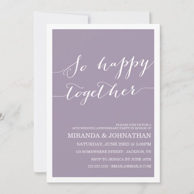 Lavender Wedding Anniversary Invitations (Front)