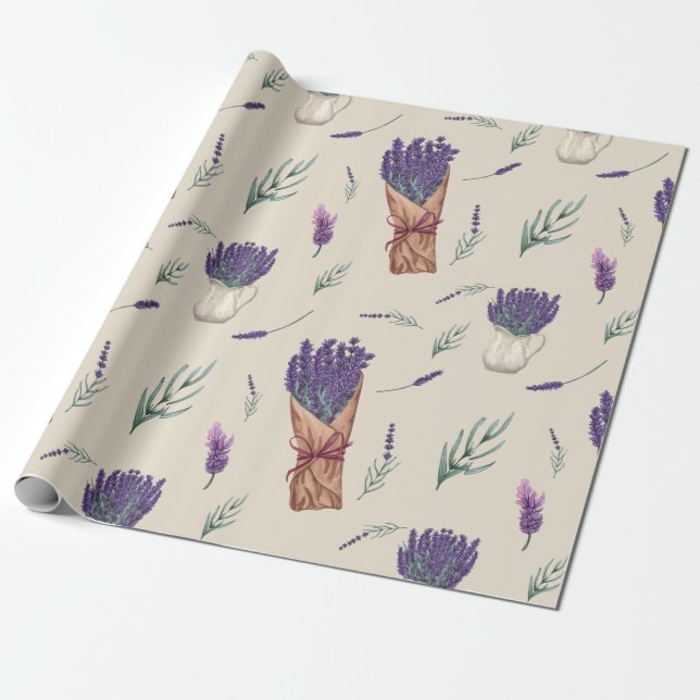 Lavender Wedding, Bridal Shower, Gift Wrap (Unrolled)