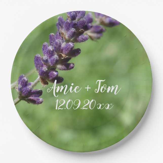 Lavender Wedding Custom paper plates (Front)