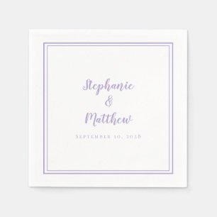 Lavender Wedding Elegant Simple Modern Reception  Napkin