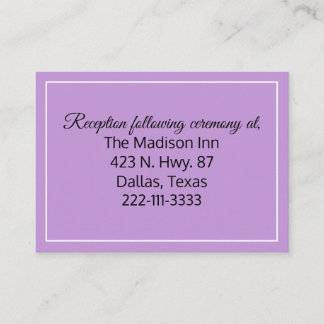 Lavender Wedding enclosure cards