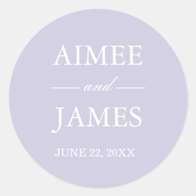 Lavender Wedding Envelope Seal Elegant Sticker (Front)