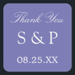 Lavender Wedding Favour Thank You Sticker<br><div class="desc">Lavender Wedding Favour Thank You Sticker,  please personalise with initials of the couple and the date of the wedding,  using the online personalisation template before ordering.</div>