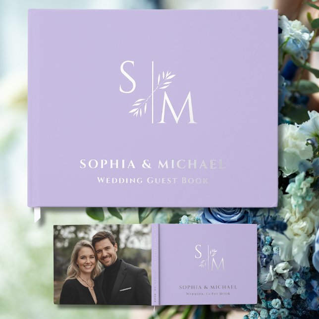 Lavender Wedding Guest Books Foil Guestbook (Creator Uploaded)
