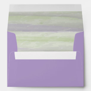 Lavender Wedding Invitation with Watercolor Envelope