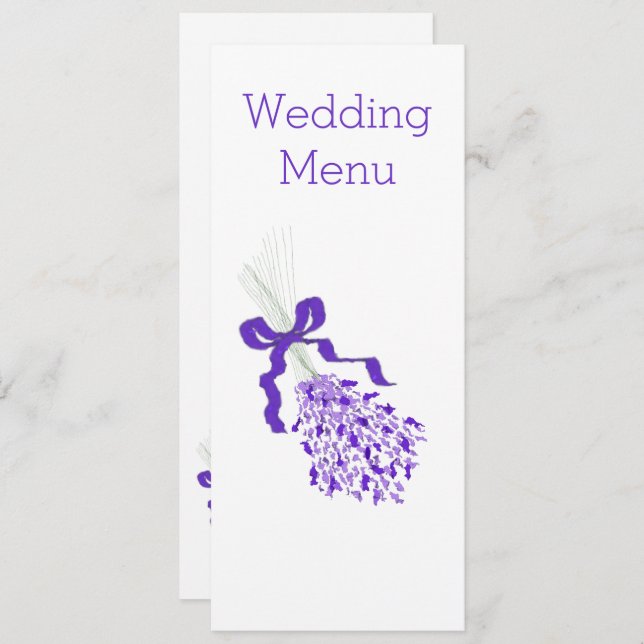 Lavender Wedding Menu (Front/Back)