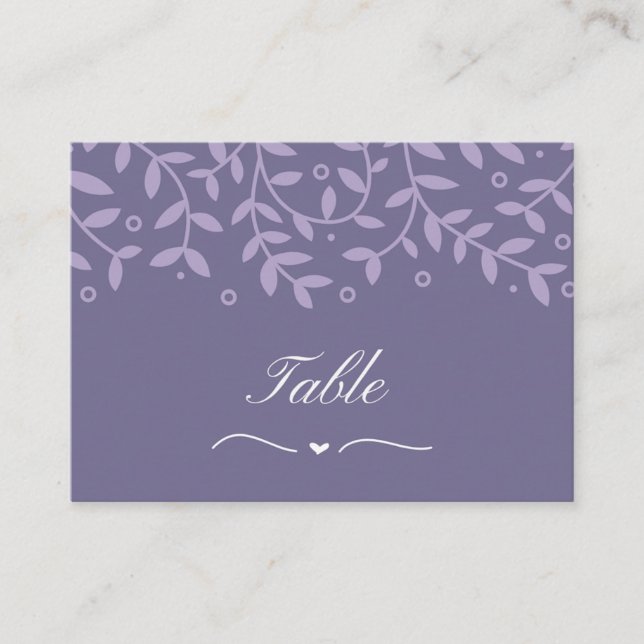 Lavender wedding place card (Front)
