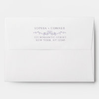 Lavender Wedding Pre-Printed Return Address 5x7